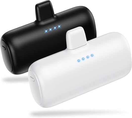 [2-Pack] Mini Portable Charger for iPhone,5200mAh Ultra Compact PD Fast Charging Power Bank,Plug-in Battery Pack Travel Co...