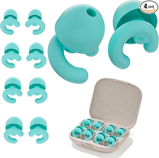 HeyFir Noise Cancelling Ear Plugs for Sleep, Small Ear Fit - No-Pain for Side Sleepers, 50dB NRR Reusable Silicone One-Pie...