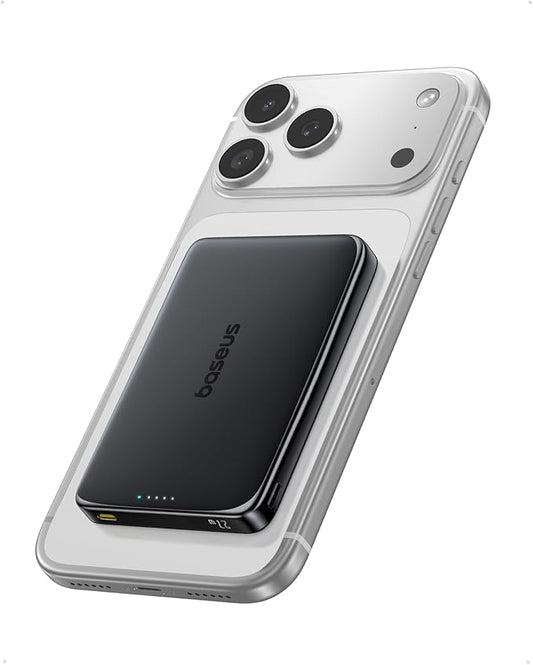 Baseus Picogo Power Bank, 0.5" Ultra Slim 10000mAh MagSafe Portable Charger, 27W Fast Charging Magnetic Battery Pack, Upgr...