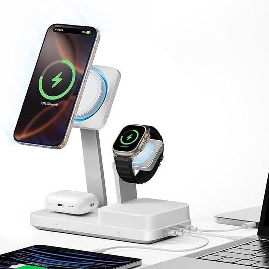 ESR 100W 6-in-1 GaN Charging Station with CryoBoost, Compatible with MagSafe Charger Stand, Magnetic Wireless Charger for ...
