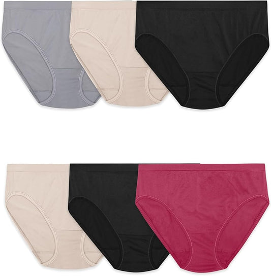 Fruit of the Loom Women's No Show Seamless Underwear, Amazing Stretch & No Panty Lines, Available in Plus Size