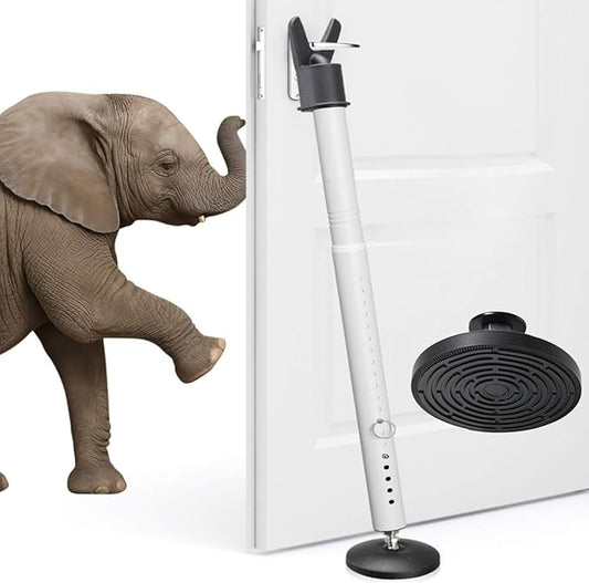 Door Security Bar for Home & Travel - 21-52" Adjustable Heavy Duty Anti-Burglar Door Stopper Stick,Anti-Slip Base for Fron...