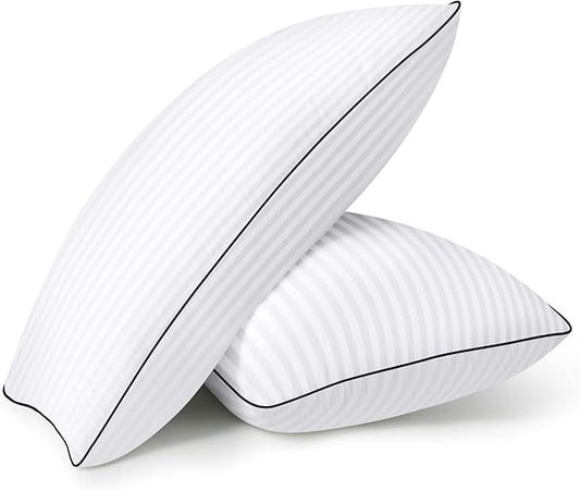 HYLEORY Bed Pillows Queen Size Set of 2 for Sleeping - Luxury Hotel Pillows, Soft & Supportive Down Alternative Microfiber...