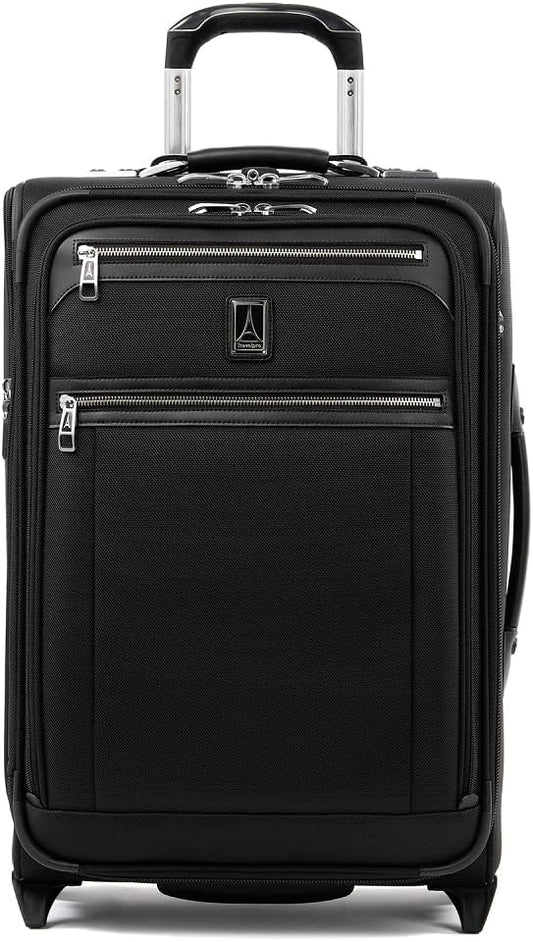 Travelpro Platinum Elite Softside Expandable Carry on Luggage, 2 Wheel Upright Suitcase, USB Port, Men and Women, Shadow B...