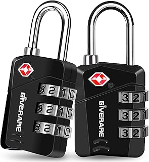 2 Pack TSA Approved Travel Luggage Locks, Metal Combination Lock, Alloy Keyless 3-Digit Padlocks, TSA Accepted Compatible ...