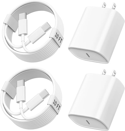 iPhone 17 16 15 Charger Fast Charging, 10 FT Long USB C Charger Cord with 20W Type C Fast Phone Charging Block for iPhone ...