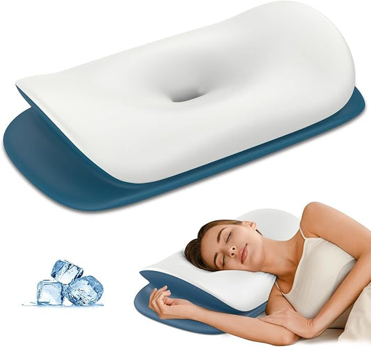 Cervical Neck Pillow for Pain Relief - Ergonomic Memory Foam Contour Pillows for Side, Back & Stomach Sleepers, Cervical P...