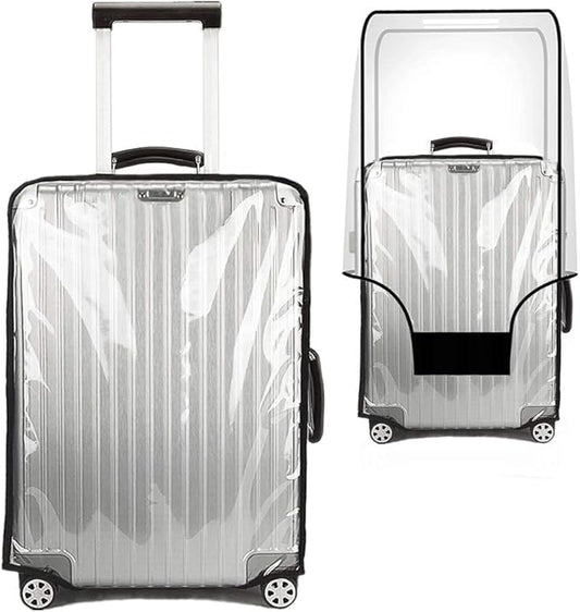 28 Inch Clear Suitcase Cover for Luggage TSA Approved Heavy Duty Waterproof PVC Protector Prevents Scratches Damage for Wh...