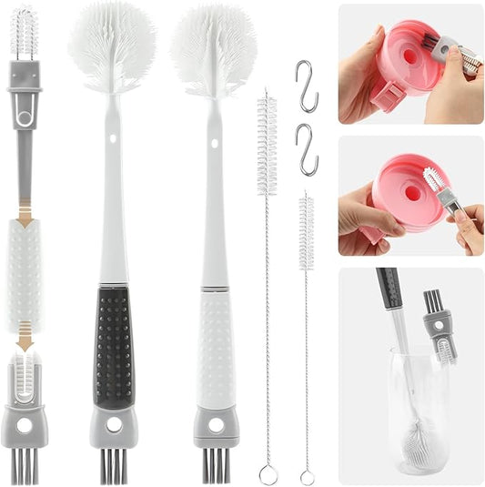 4 Pack Bottle Washer Set,5-in-1 Water Bottle Cleaner Brush,13.5“ Travel Bottle Brush Cleaner,11“ 7“ Straw Cleaner Brush fo...
