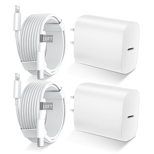iPhone 14 13 12 11 Charger Fast Charging [MFi Certified],10FT Long Lightning Cable with 20W USB C Charger Block for iPhone...