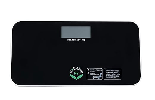 NewlineNY SBB0718M-NYBK Step-On Mini Travel Bathroom Scale, Cool Black
