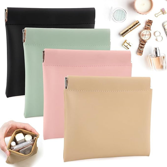 BUSOHA 4 PCS Small Makeup Bag for Purse, Mini Portable Cosmetic Bags for Women, Coin Purse Lipstick Cosmetic Accessories O...