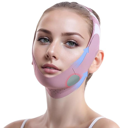 ROWMATE Graphene V-Line Mask Chin Up Mask V Shaped Face Mask Chin strap for sleeping,Jawline Shaper,Lilac,Small