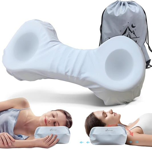 Mixiniso Cervical Neck Pillows for Tension Muscle Relief, Neck Roll Pillow for Side Sleepers, Camping & Travel Neck Suppor...