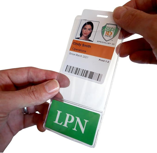 LPN BadgeBottom Vertical Badge Buddy & ID Holder Combo - Heavy Duty 2 in 1 Badge Bottom I’D Protector Nursing Accessories...