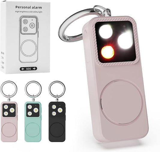 Personal Safety Alarm for Women, Loud SOS Sound with LED Strobe Light, Self Defense Keychain for Outdoor, Travel, Night Wa...