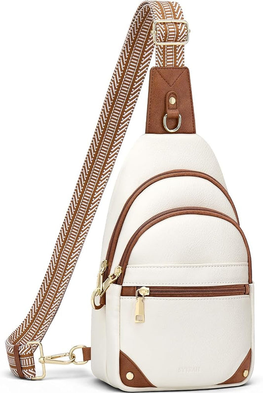 SYTRAH Anti Theft Crossbody Bags for Women, RFID Sling Bag Travel Purse, RFID Cross Body Purses Chest Bag for Travel Beige...