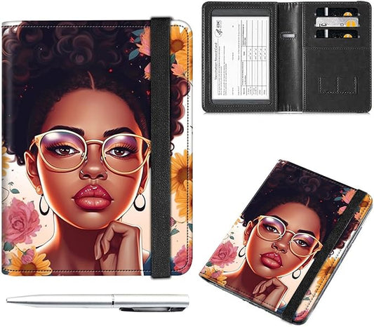 Passport and Vaccine Card Holder Combo,Passport Holder Passport Wallet,Black Leather Travel Documents Organizer Protector,...