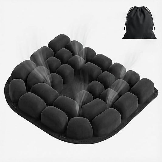 Liato Inflatable Travel Seat Cushion for Airplane - Portable Air Pad with Built-in Pump for Long Flights & Car Rides - Erg...