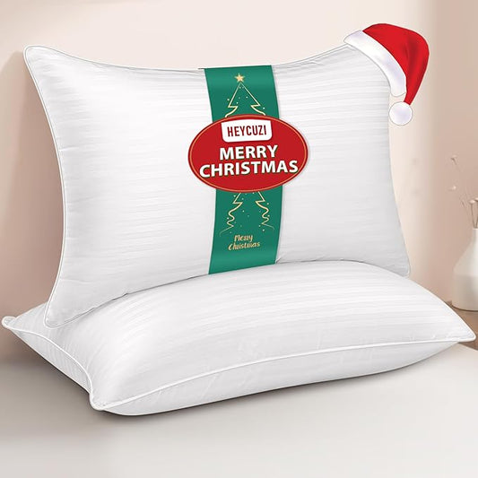 HEYCUZI Queen Size Bed Pillows - Breathable Premium Down Alternative Pillows Set of 2 for Side, Back, and Stomach Sleepers...