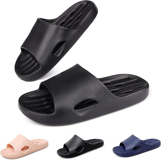 Loniuy Men's Quick-Dry Shower Slippers Non-Slip Drain Hole Shoes Lightweight Comfortable Slides for Home College Dorm Bath...
