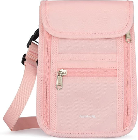 Hanke Passport Holder, Travel Wallet for Womens and Men, Neck Wallet Hidden Passport Pouch for Travel Adjustable Lightweig...