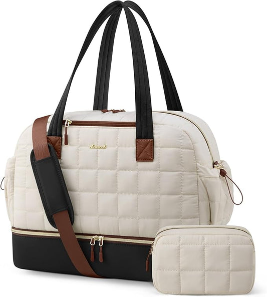 LOVEVOOK Large Travel Duffle Bag,Weekender Bags For Women with Shoe Compartment,Puffer Carry On Bags For Airplanes,Hospita...