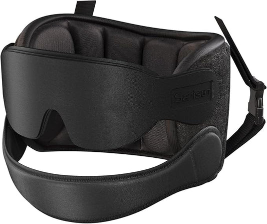 SARISUN Airplane Pillow Combo with Chin Strap, Travel Pillows for Airplanes with Sleep Eye Mask, Plane Pillow for Long Fli...