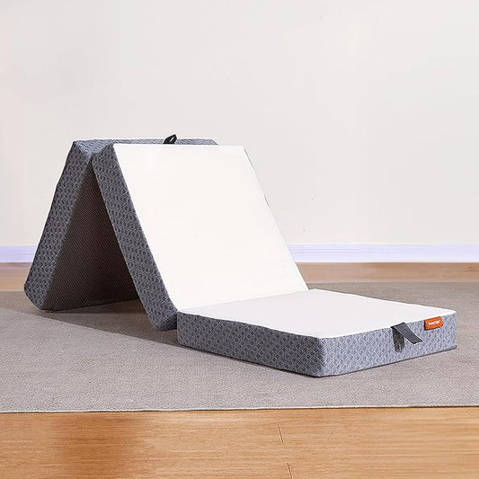 Sweetnight Tri Folding Mattress - 4-inch Single Size Foldable Mattress with a Collapsible and Washable Cover | Medium-Firm...