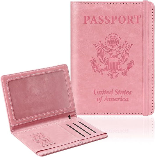 Passport Holder for Travel, RFID Blocking Passport Cover with Pen Holder Leather Passport Wallet Case Travel Must Haves Ac...