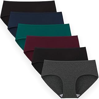 INNERSY Womens Underwear Cotton Hipster Panties Regular & Plus Size 6-Pack