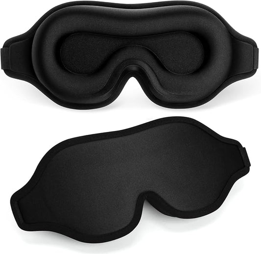 FlyCoco Blackout Eye Mask for Sleeping, 3D Contoured Cup No Pressure Sleep Mask with Adjustable Strap, Ultra-Thin Sides Br...