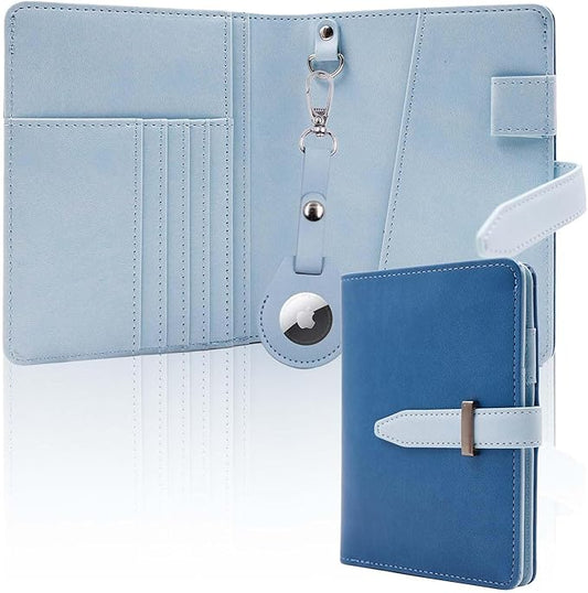 Deziliao Passport wallets, Mulit-purpose RFID Blocking Passport Holder AirTag Wallet, Travel Wallet (Blue)