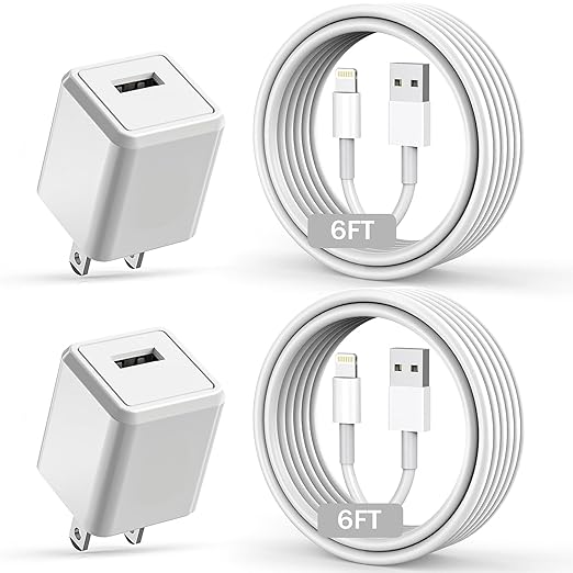 Banety Compatible with iPhone Charger,Long 6FT Phone Charger 2Pack Phone Cord 6feet USB to L Cable Quick Fast Charging Dat...