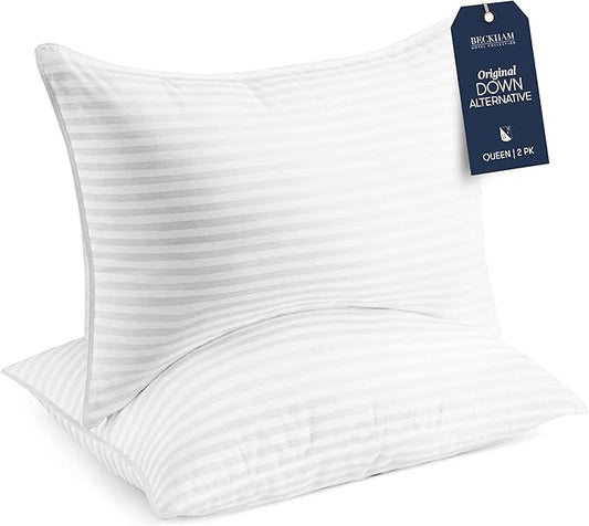 Beckham Hotel Collection Bed Pillows Standard/Queen Size Set of 2 - Original Soft Down Alternative Pillow for Sleeping - S...