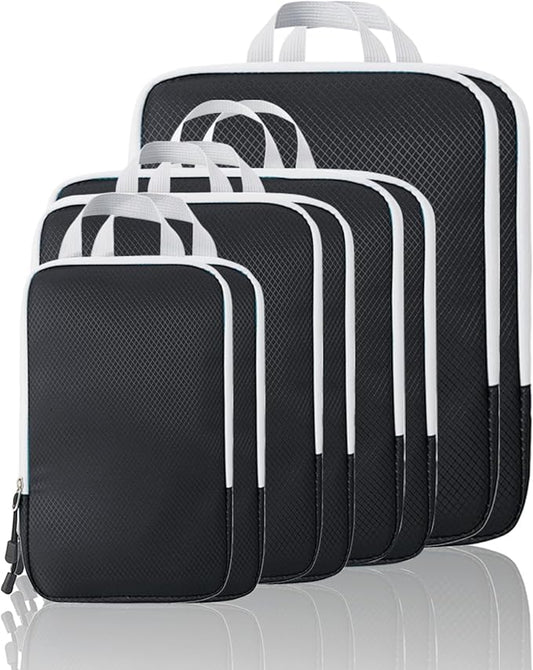 Compression Packing Cubes, 8 Set Packing Cubes for Travel Compression, Lightweight Compressible Package Organizer for Carr...