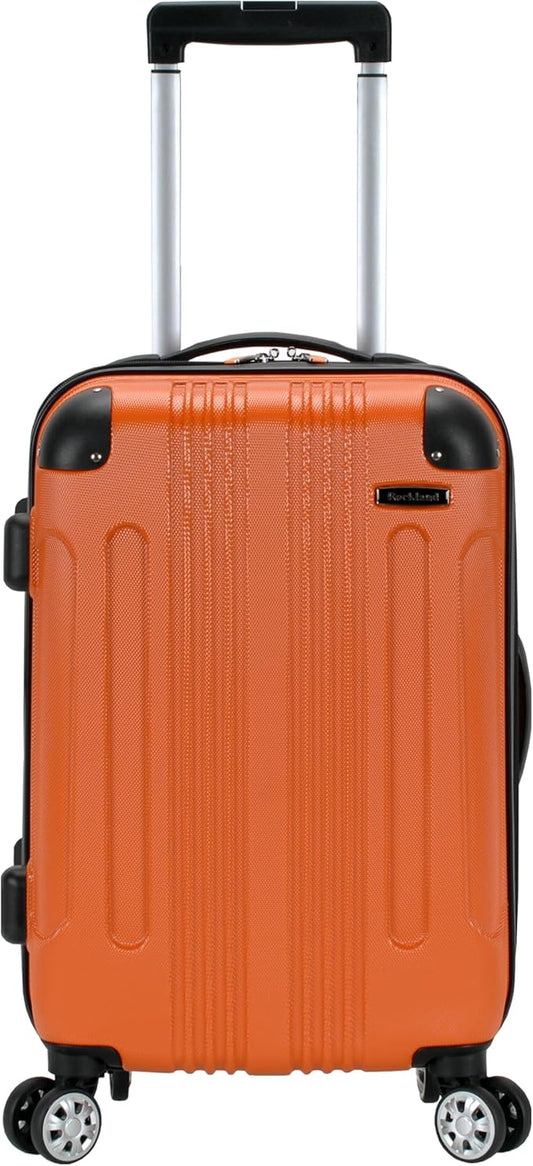 Rockland London Hardside Spinner Wheel Luggage, Orange, Carry-On 20-Inch
