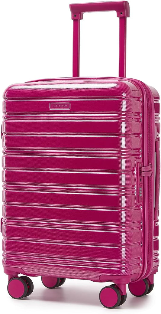 LARVENDER Carry On Luggage 22x14x9 Airline Approved, 20 Inch Expandable PC+ABS Hardside Suitcase Carry On Luggage with Spi...