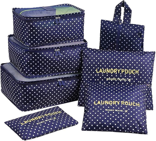Mossio 7 Set Packing Cubes with Shoe Bag - Travel Carry On Luggage Organizer