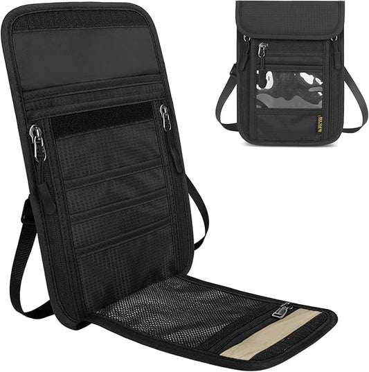 vastsky Travel Neck Wallet RFID Blocking – Hidden Passport Holder & Anti-Theft Money Pouch for Men & Women, Lightweight Co...