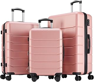 OLIXIS 3-Piece Luggage Set, 20/24/28 Inch Hardside Suitcases with Spinner Wheels, Lightweight ABS Hard Shell Travel Luggag...