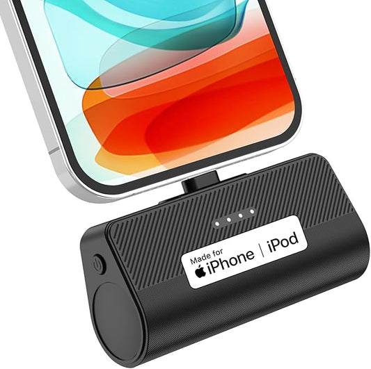 KKD Portable Charger for iPhone, Built-in MFi Certified Plug, 5000mAh Small Portable Phone Charger Power Bank for iPhone 1...
