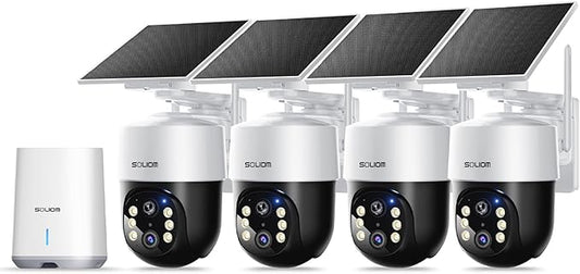 SOLIOM Security Cameras Wireless Outdoor,8MP Ultra HD for Day and Night, No Subscription,Built in Radar,Solar Powered Came...