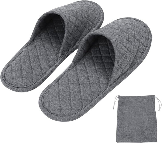 Portable Travel Spa Slippers Foldable Open/Close Toe Breathable Slippers with Storage Bag Washable No-slip Indoor Slippers...