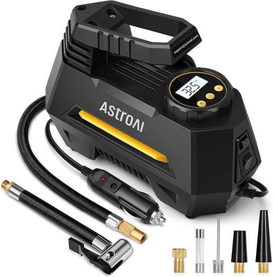 AstroAI Tire Inflator Portable Air Compressor Air Pump for Car Tires-Car Accessories, 9.8Ft Cord-12V DC-Powered Auto Pump ...