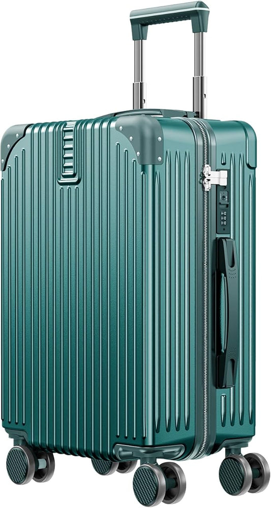 carry on luggage airline approved Lightweight carry on luggage 22x14x9 airline approved with TSA lock 8 Double Spinner Whe...