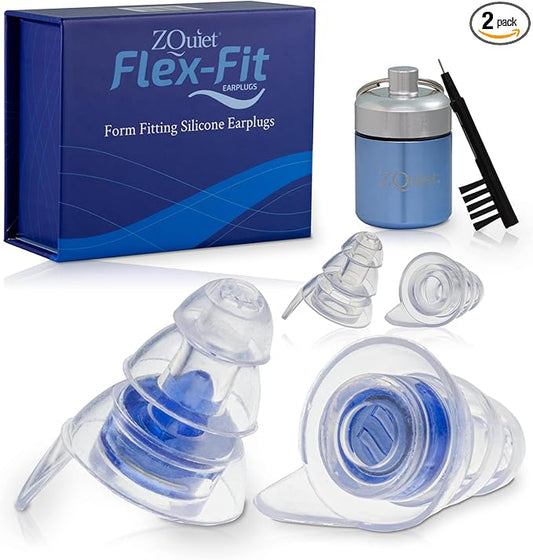 ZQuiet, Earplugs, Noise Reduction Earplugs for Sleep, Work, Concerts & Travel, Includes 2 Sizes, Premium Gift Box & Storag...