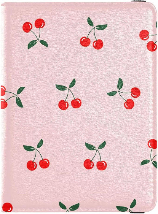 Sletend Passport Holder Cherry Fruit Passport Cover for Women Men,Travel Document Organizer Holder Accessories Boy Girl t ...