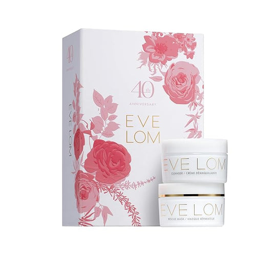 EVE LOM 40th Anniversary Heritage Set - Award Winning Cleansing Balm and Purifying Rescue Mask Bundle - Travel Essentials ...