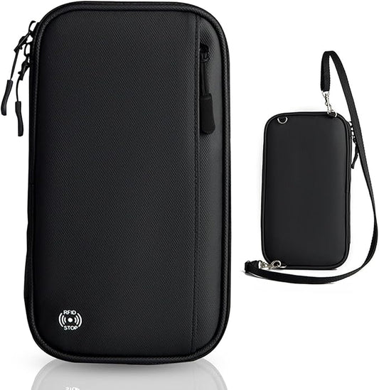 FYY RFID Passport Holder Family - Large RFID Blocking Travel Document Organizer for Family Men Women, Waterproof Portable ...